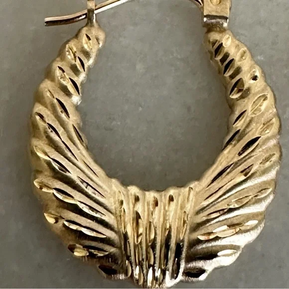 10k Solid Gold Hoop Earrings - Picture 5 of 15